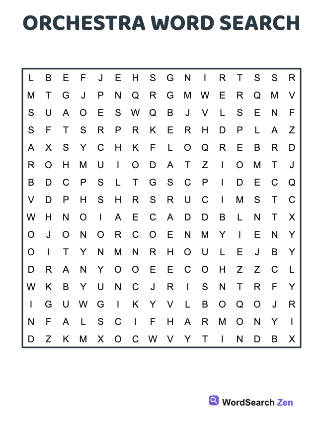 Orchestra Word Search