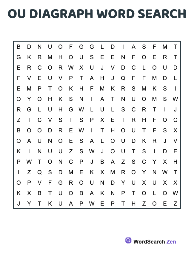 Ou Diagraph Word Search