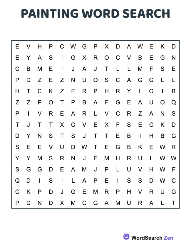 Painting Word Search