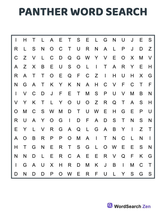Panther Word Search