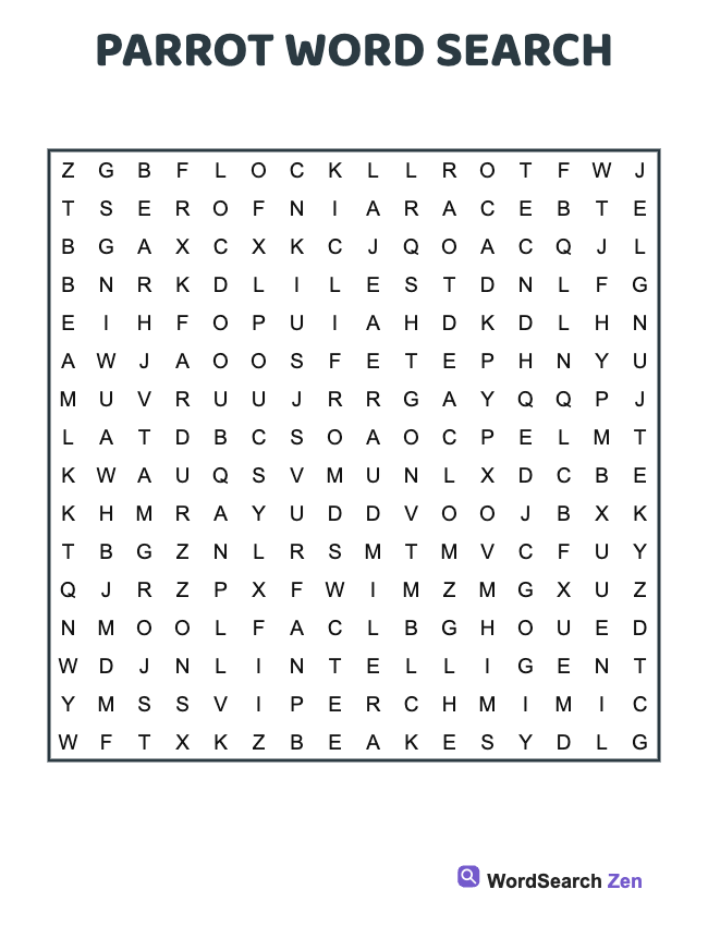 Parrot Word Search