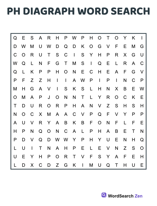 Ph Diagraph Word Search