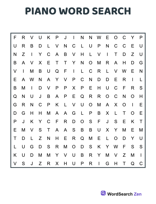 Piano Word Search