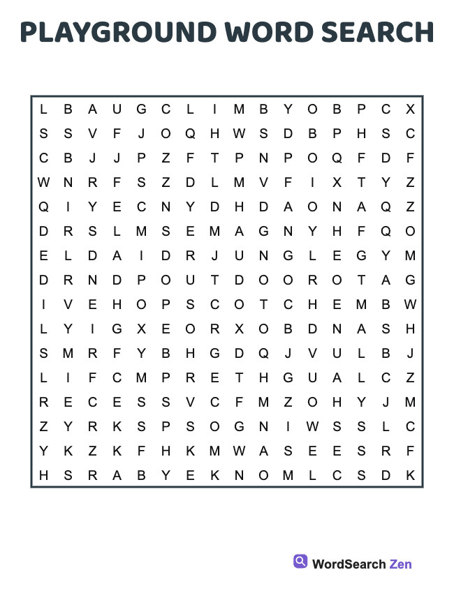 Playground Word Search