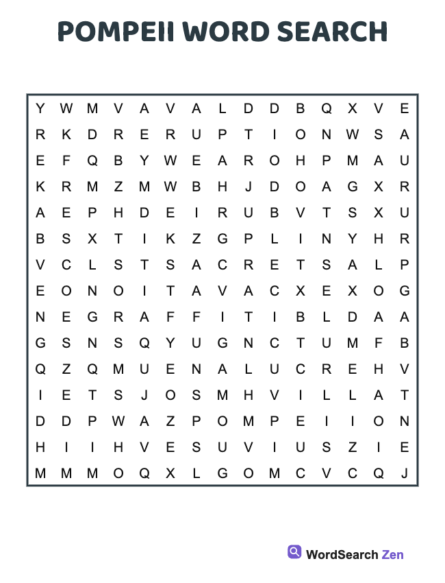 Pompeii Word Search