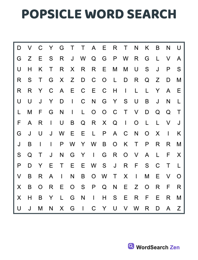 Popsicle Word Search