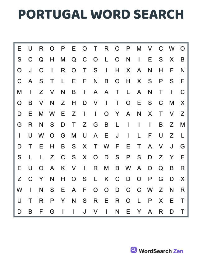 Portugal Word Search