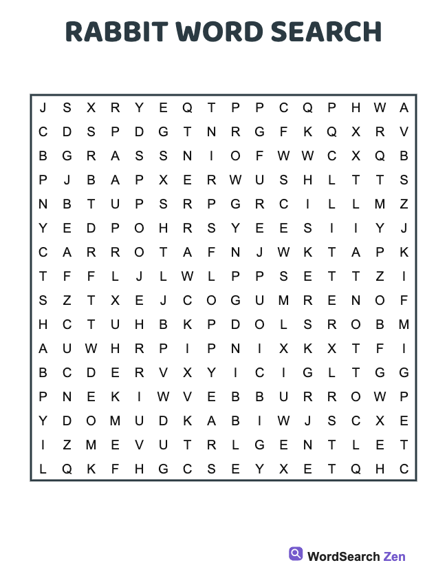 Rabbit Word Search