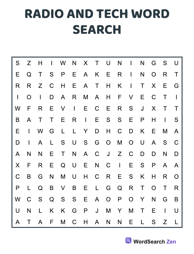 Radio And Tech Word Search