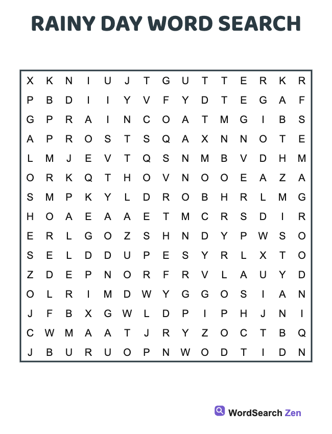 Rainy Day Word Search