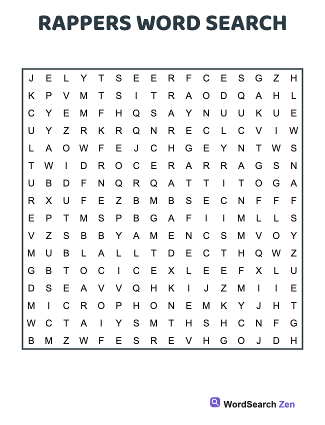 Rappers Word Search