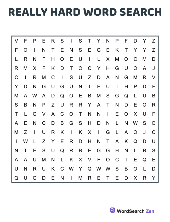 Really Hard Word Search