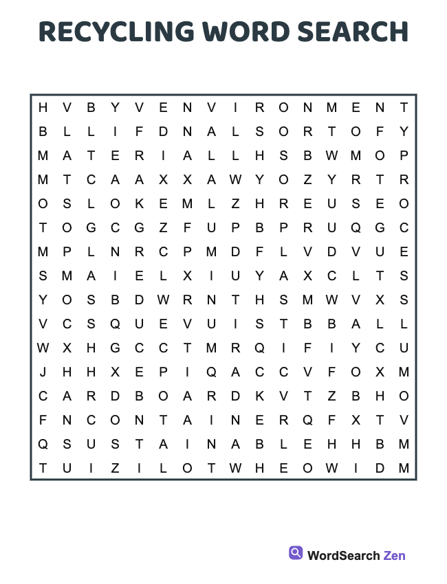 Recycling Word Search