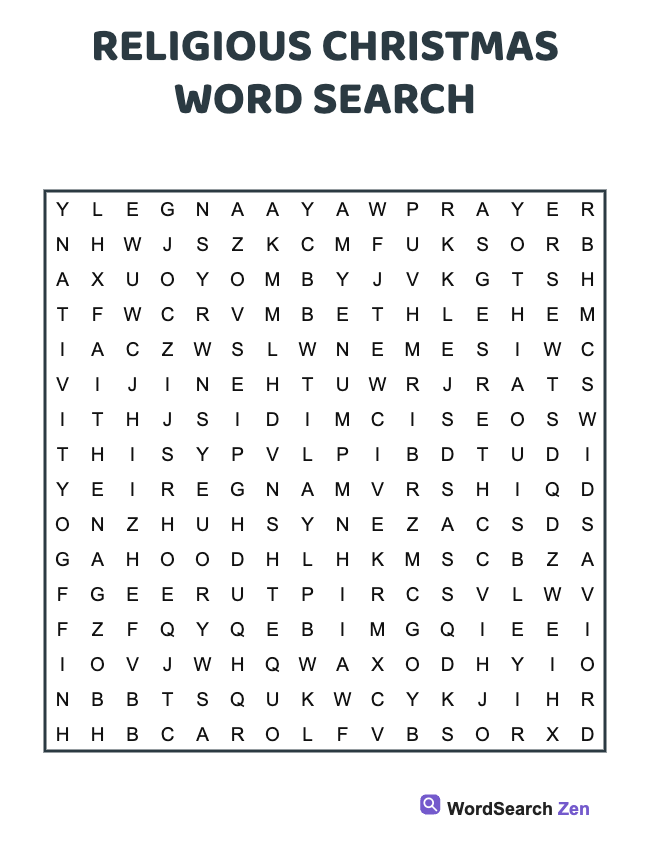Religious Christmas Word Search