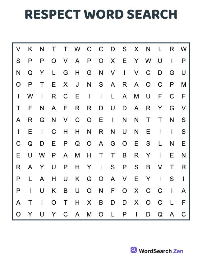 Respect Word Search