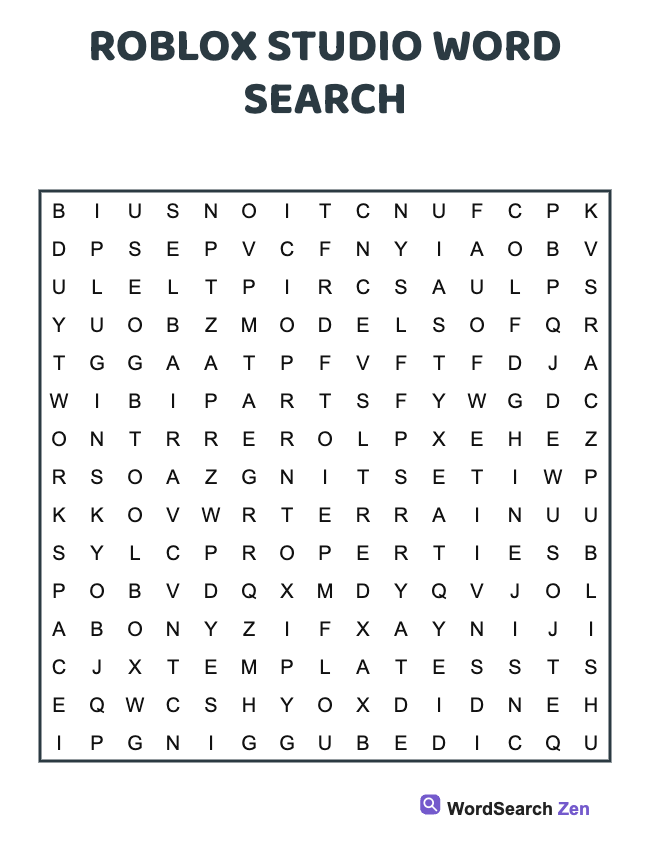 Roblox Studio Word Search