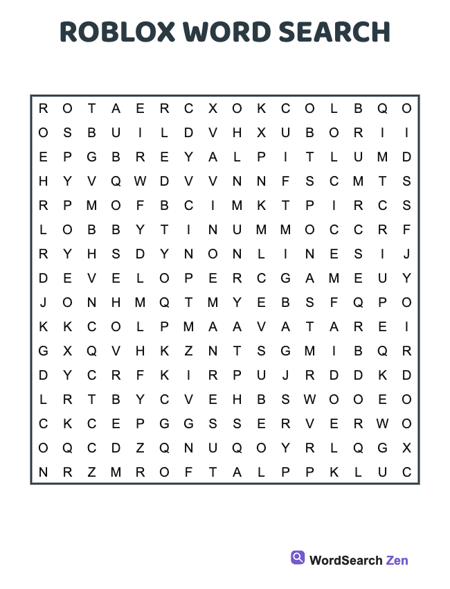 Roblox Word Search