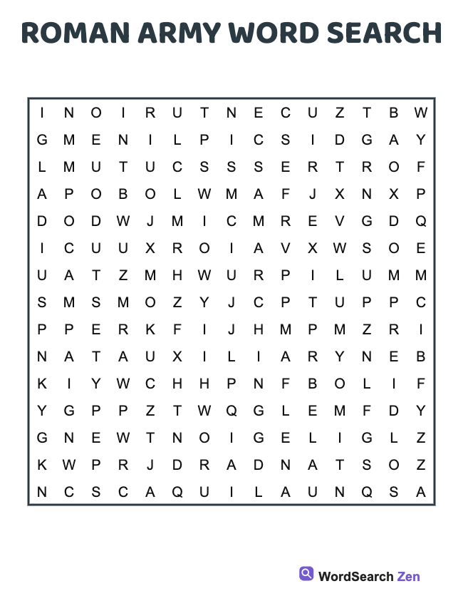 Roman Army Word Search