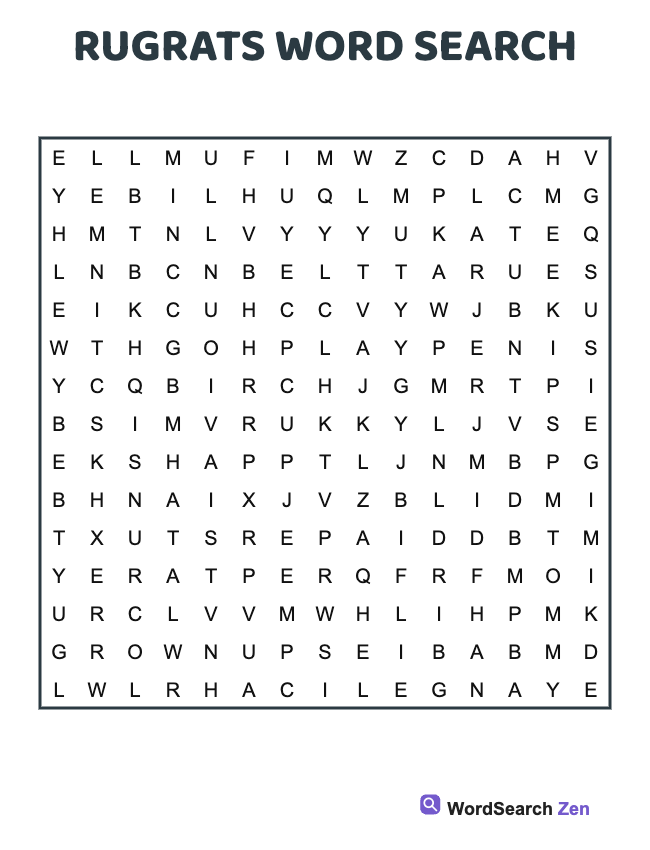 Rugrats Word Search