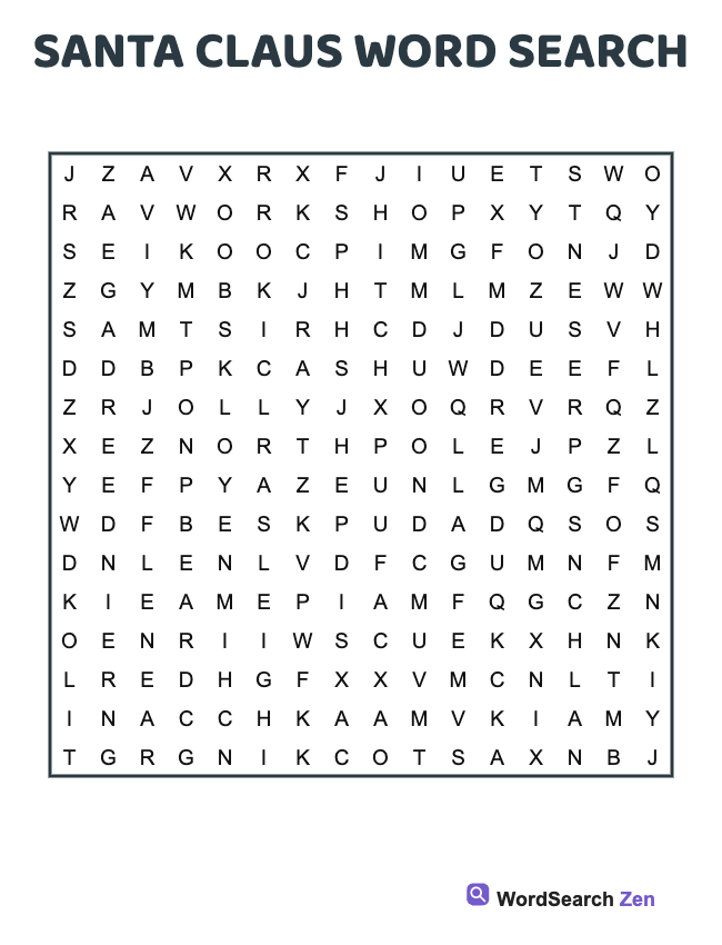 Santa Claus Word Search