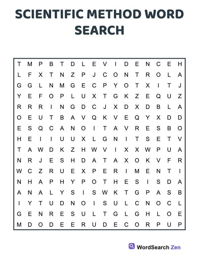 Scientific Method Word Search