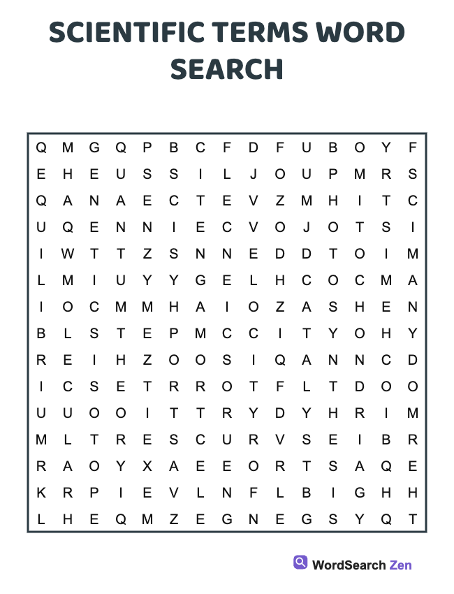 Scientific Terms Word Search
