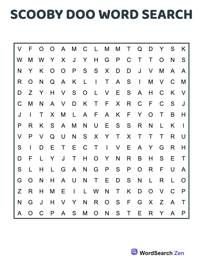 Scooby Doo Word Search