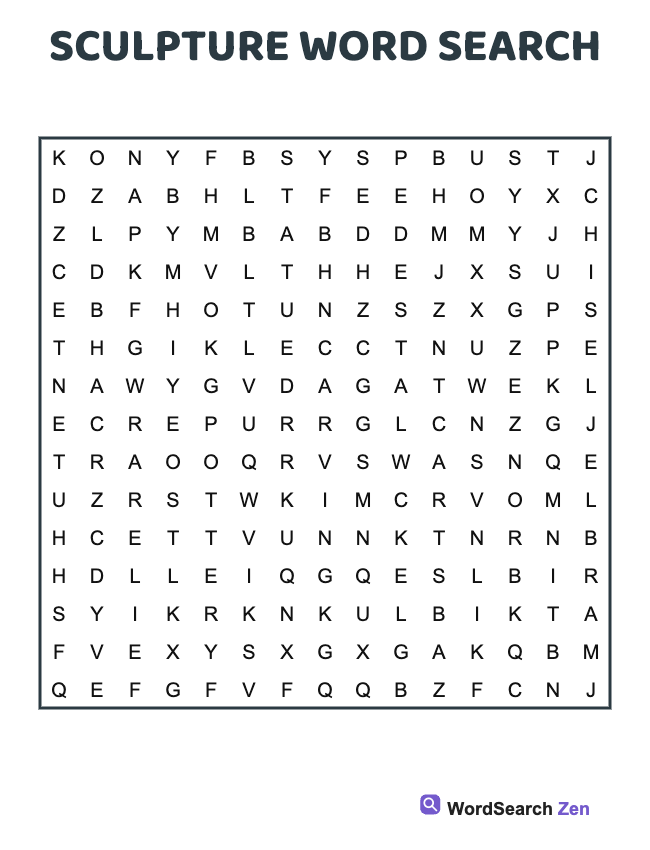 Sculpture Word Search