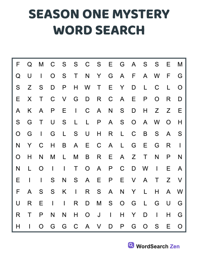 Season One Mystery Word Search