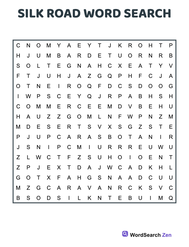 Silk Road Word Search