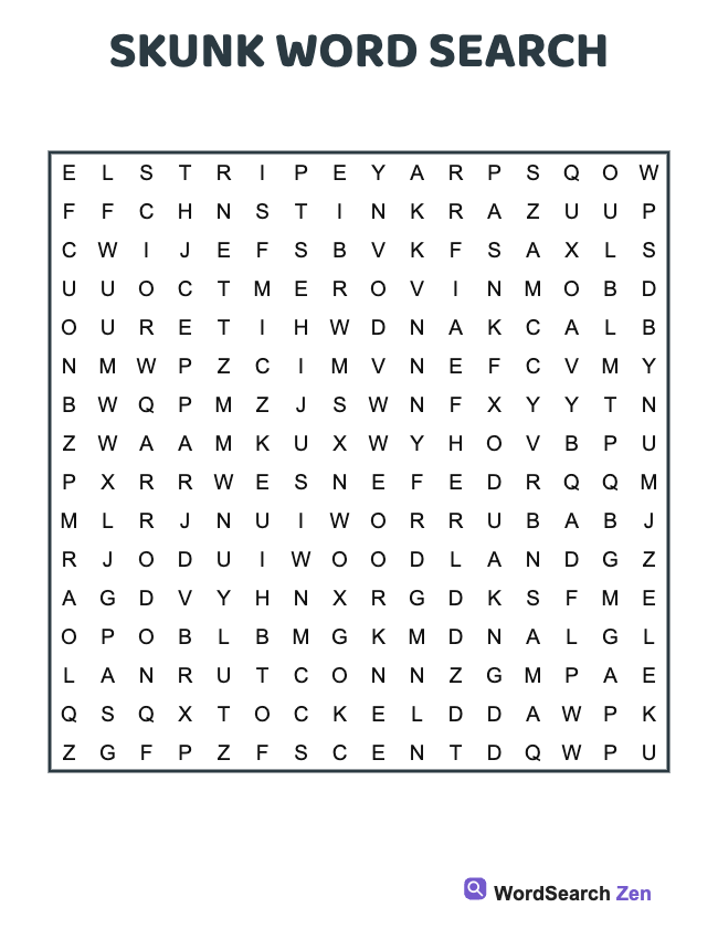 Skunk Word Search