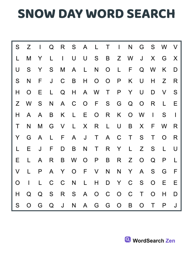 Snow Day Word Search