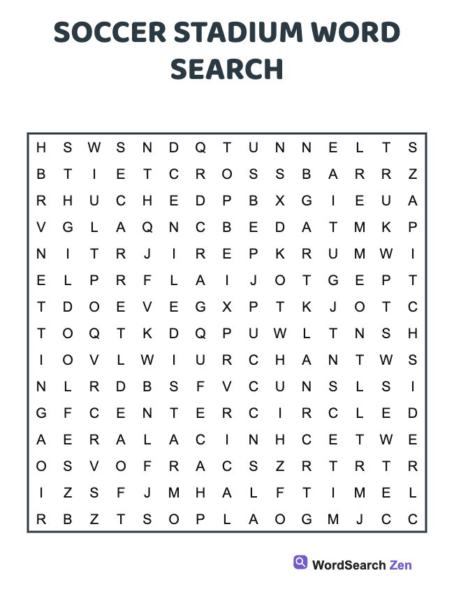 Soccer Stadium Word Search