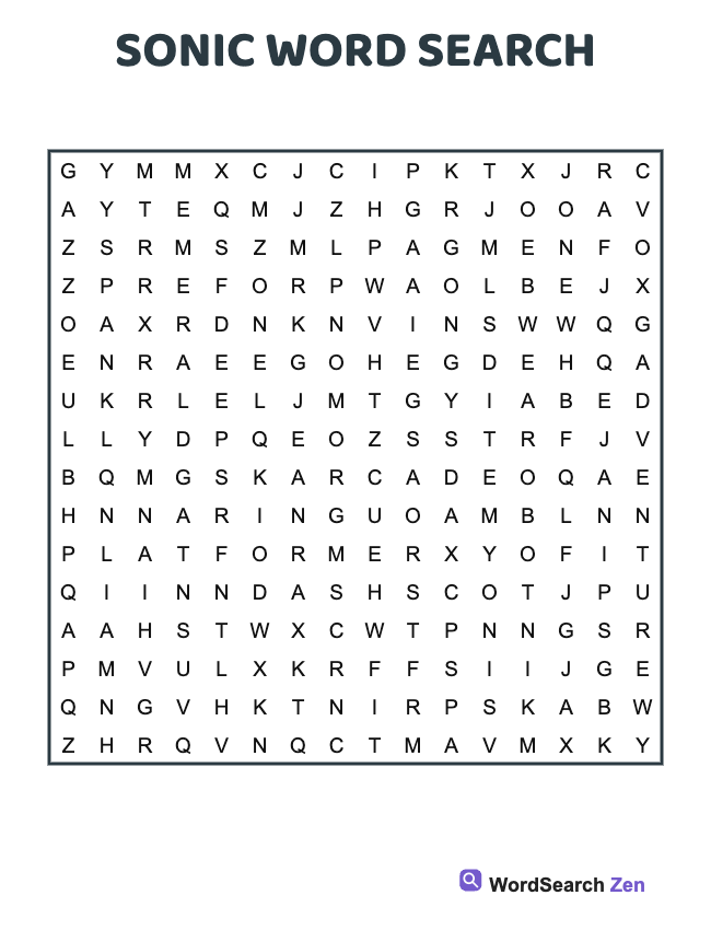 Sonic Word Search
