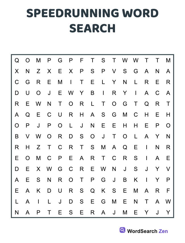 Speedrunning Word Search