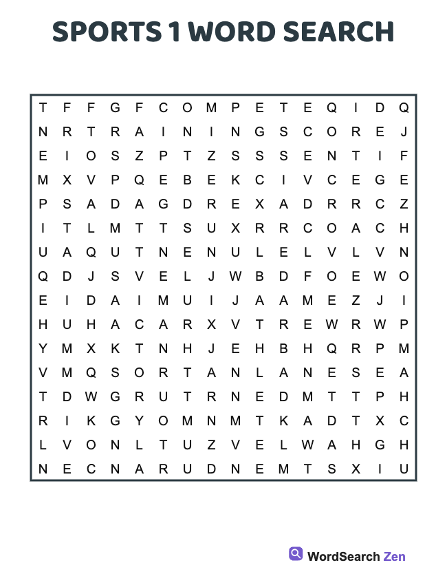 Sports 1 Word Search