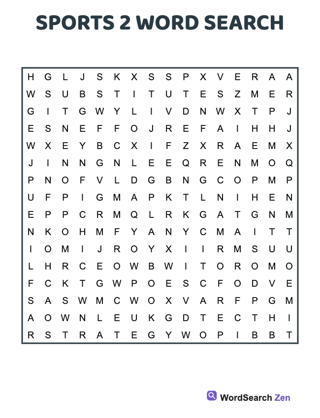 Sports 2 Word Search