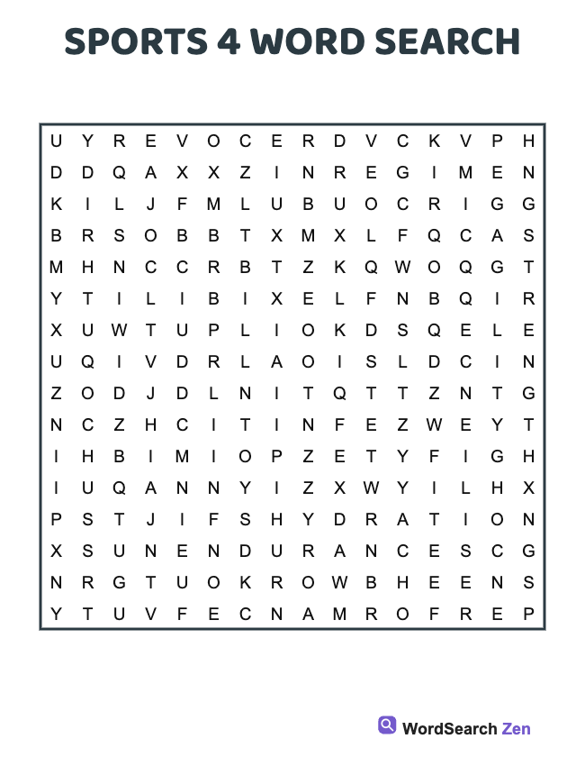 Sports 4 Word Search