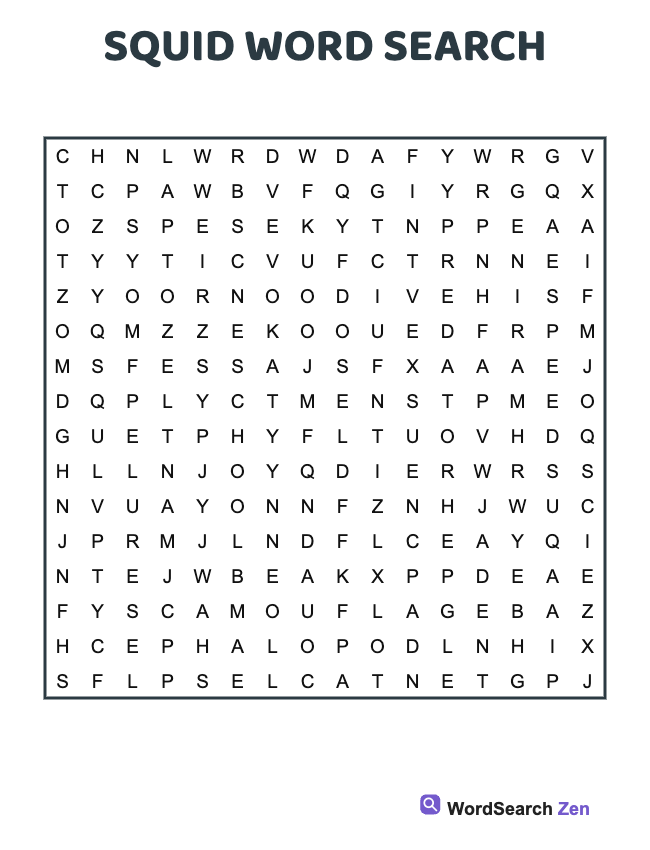 Squid Word Search