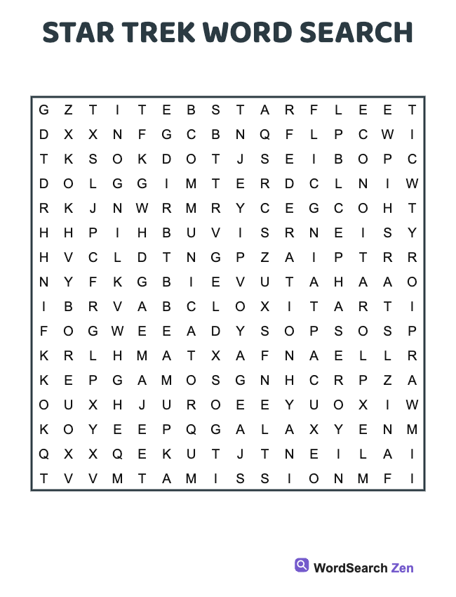 Star Trek Word Search
