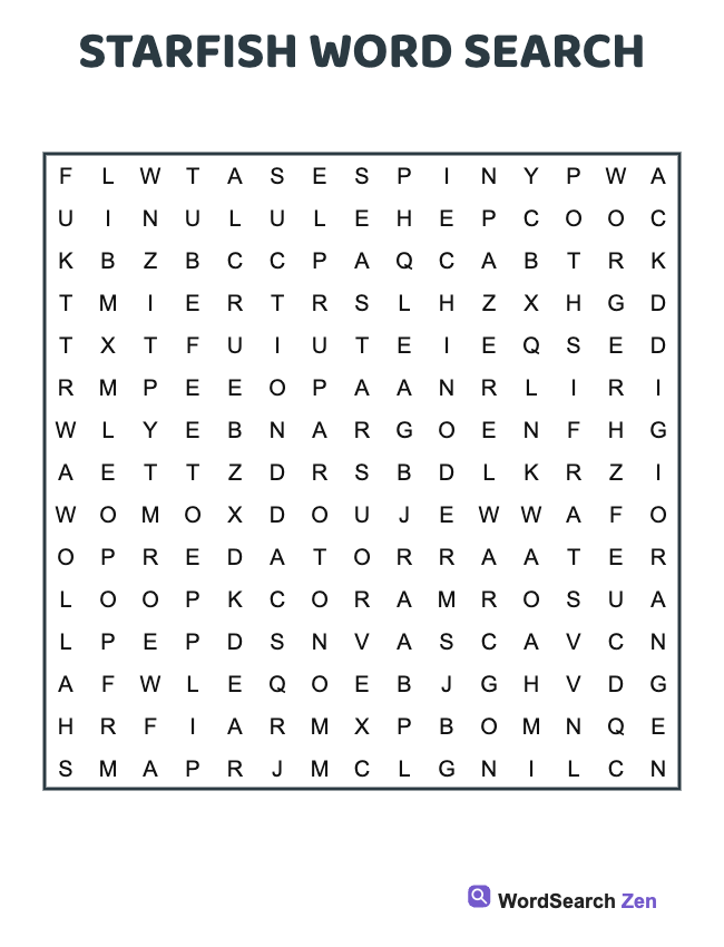Starfish Word Search