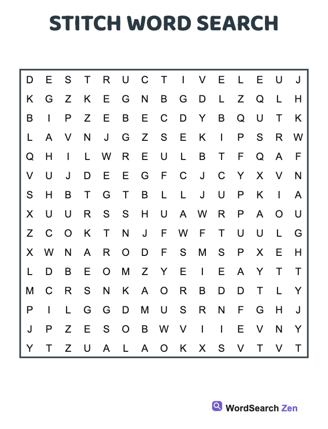Stitch Word Search