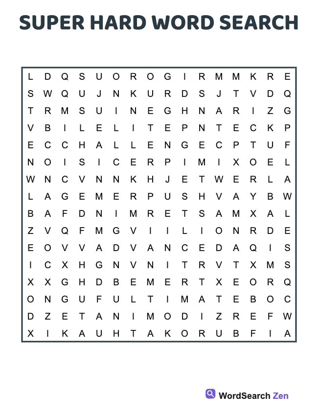 Super Hard Word Search