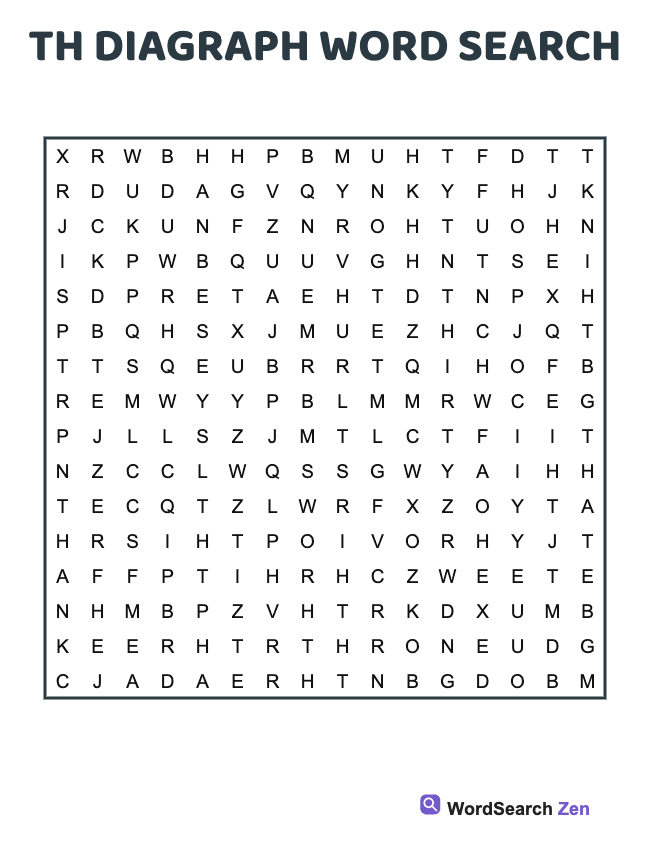 Th Diagraph Word Search