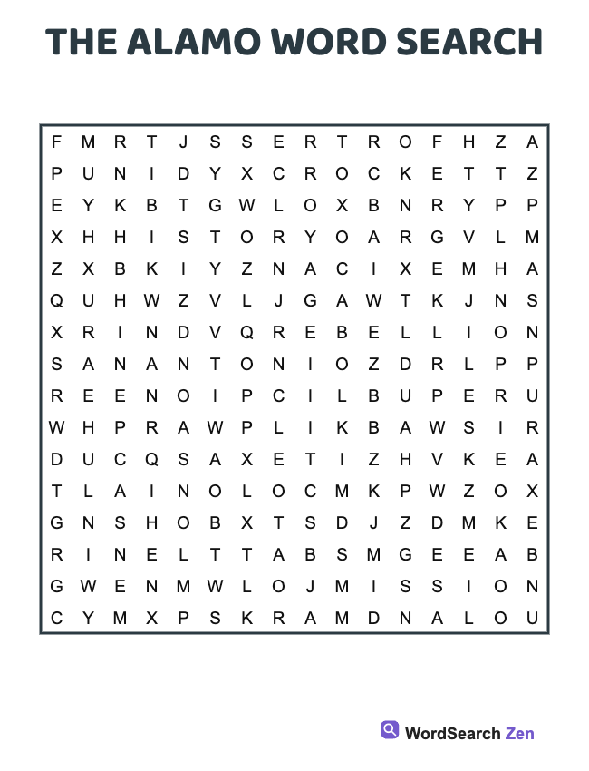 The Alamo Word Search