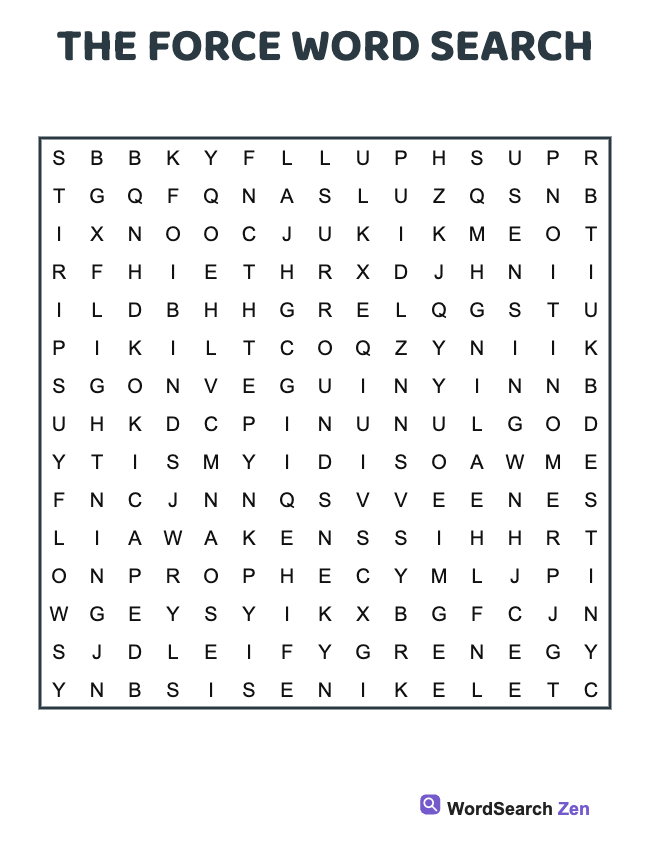 The Force Word Search