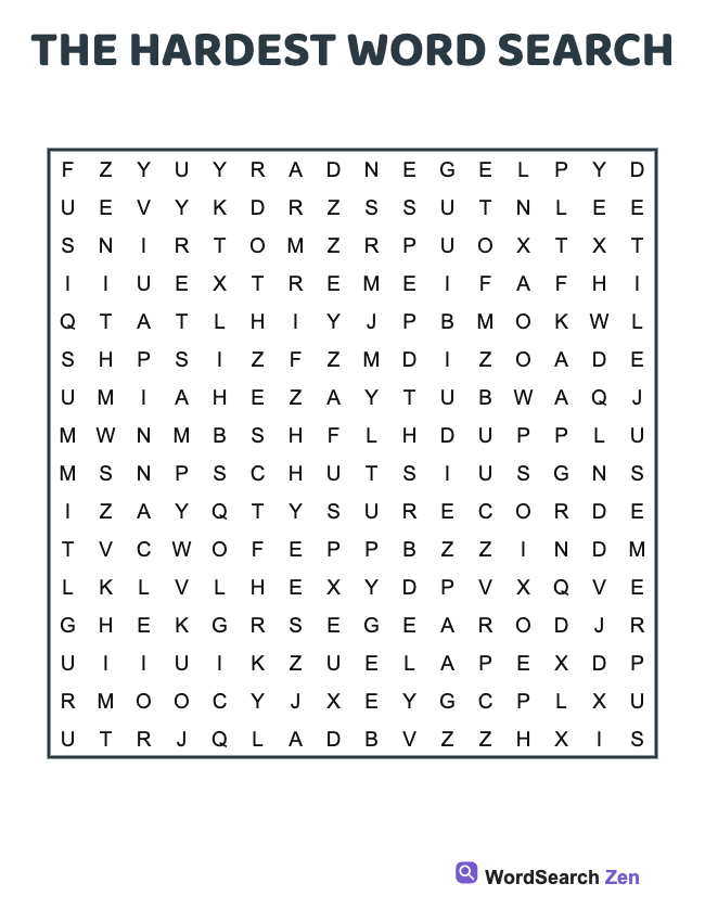 The Hardest Word Search