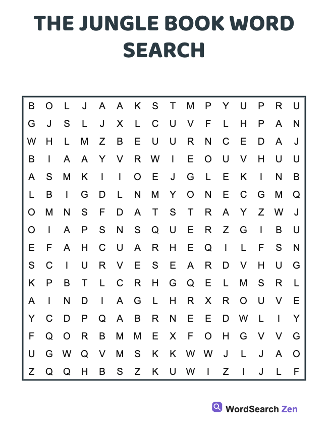 The Jungle Book Word Search