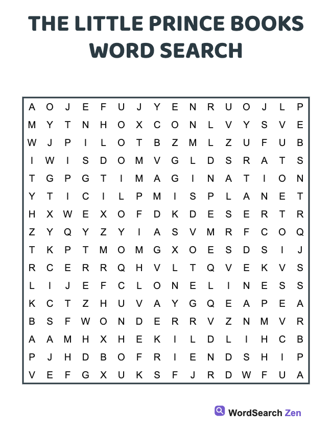 The Little Prince Books Word Search