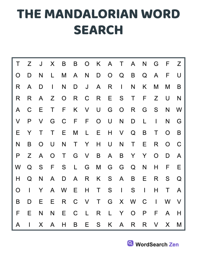 The Mandalorian Word Search